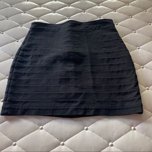 Express Skirt Black Ribbed Midi Straight Size 12